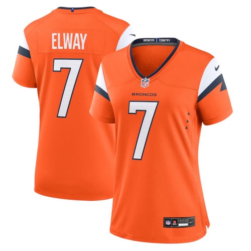 Women's Denver Broncos John Elway Orange Mile High Collection Retired Player Game Jersey