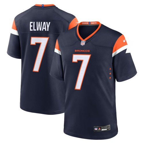 Men's Denver Broncos John Elway Navy Mile High Collection Alternate Retired Player Game Jersey
