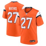 Men's Denver Broncos Damarri Mathis Orange Team Game Jersey