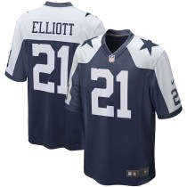 Men's Dallas Cowboys Ezekiel Elliott Navy Alternate Game Team Jersey