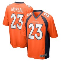 Men's Denver Broncos Fabian Moreau Orange Team Game Jersey