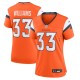 Women's Denver Broncos Javonte Williams Orange Mile High Collection Game Jersey