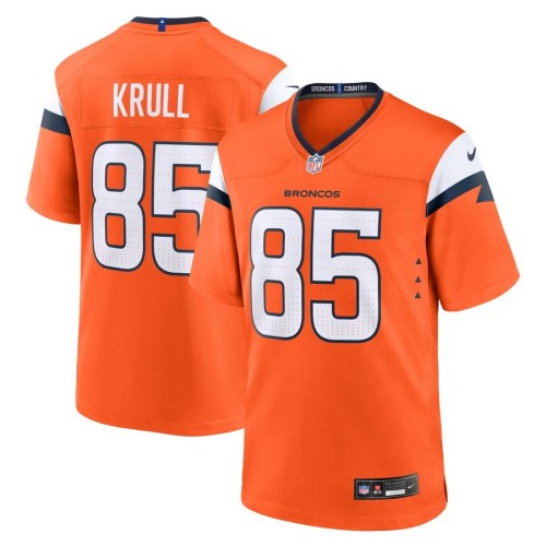 Men's Denver Broncos Lucas Krull Orange Team Game Jersey