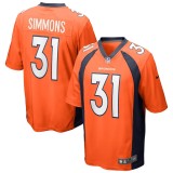 Men's Denver Broncos Justin Simmons Orange Game Jersey