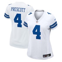 Women's Dallas Cowboys Dak Prescott White Team Game Jersey