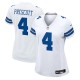 Women's Dallas Cowboys Dak Prescott White Team Game Jersey