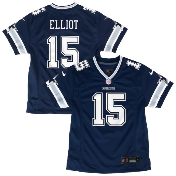 Youth Dallas Cowboys Ezekiel Elliott Navy Game Jersey
