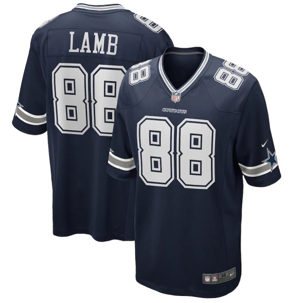 Men's Dallas Cowboys CeeDee Lamb Navy Game Jersey