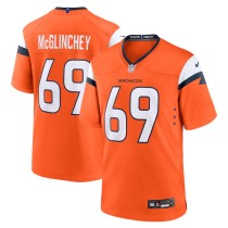 Men's Denver Broncos Mike McGlinchey Orange Team Game Jersey