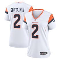 Women's Denver Broncos Patrick Surtain II White Mile High Collection Game Jersey