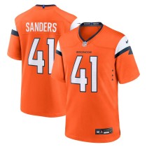 Men's Denver Broncos Drew Sanders Orange Team Game Jersey