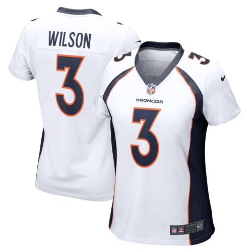 Women's Denver Broncos Russell Wilson White Player Jersey