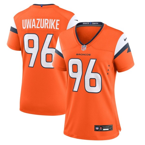 Women's Denver Broncos Eyioma Uwazurike Orange Team Game Jersey