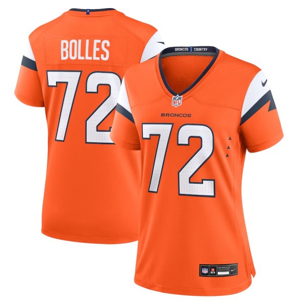 Women's Denver Broncos Garett Bolles Orange Team Game Jersey