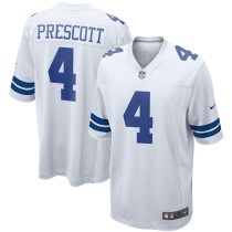 Men's Dallas Cowboys Dak Prescott White Game Team Jersey