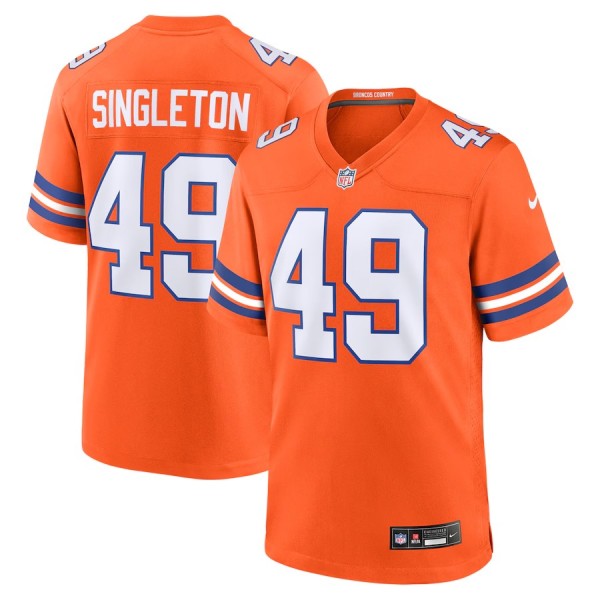 Men's Denver Broncos Alex Singleton Orange Alternate Game Jersey