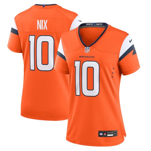 Women's Denver Broncos Bo Nix Orange Game Jersey