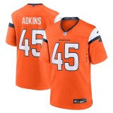 Men's Denver Broncos Nate Adkins Orange Team Game Jersey