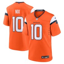 Youth Denver Broncos Bo Nix Orange Team Game Jersey