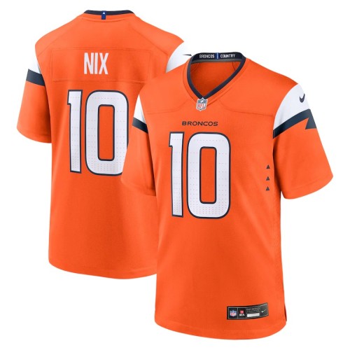 Youth Denver Broncos Bo Nix Orange Team Game Jersey