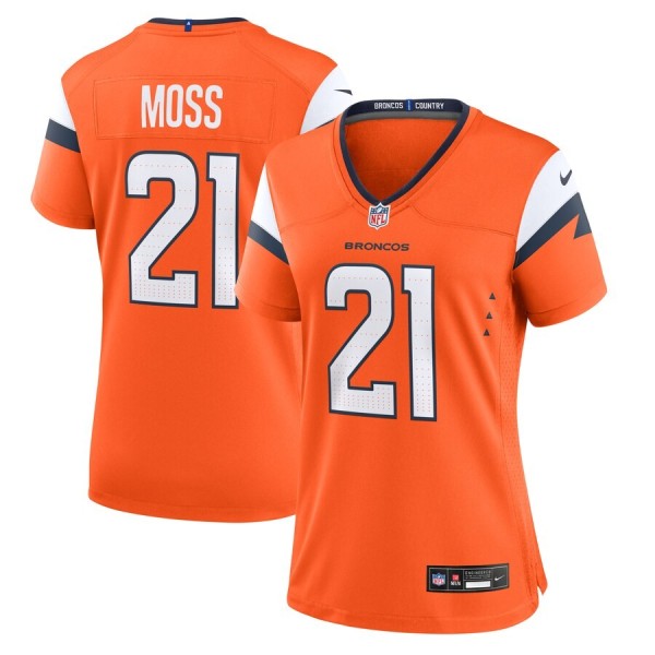Women's Denver Broncos Riley Moss Orange Team Game Jersey