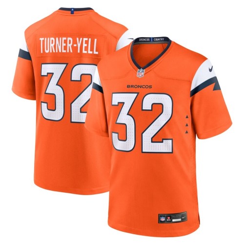 Men's Denver Broncos Delarrin Turner-Yell Orange Team Game Jersey