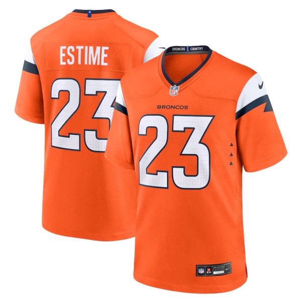 Men's Denver Broncos Audric Estime Orange Team Game Jersey