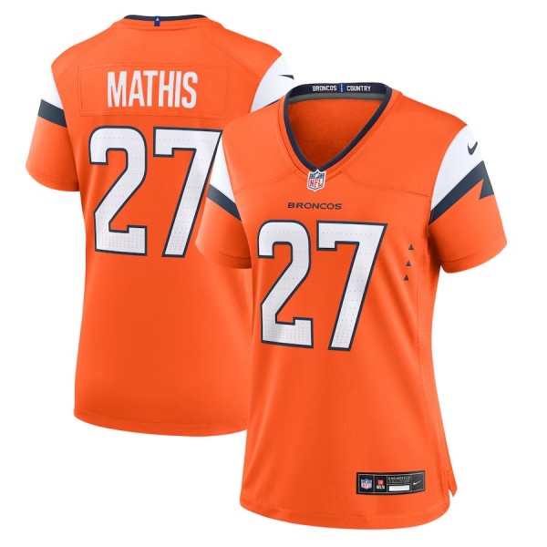 Women's Denver Broncos Damarri Mathis Orange Team Game Jersey