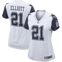 Women's Dallas Cowboys Ezekiel Elliott White Alternate Game Jersey