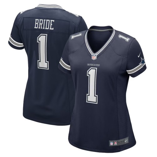Women's Dallas Cowboys Number 1 Bride Navy Game Jersey