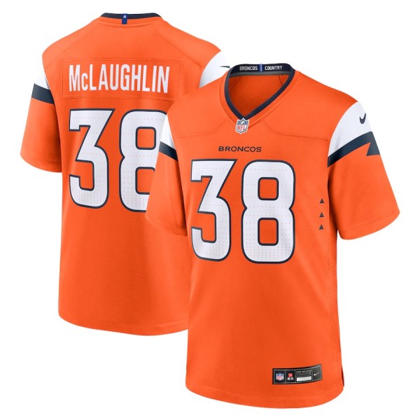 Men's Denver Broncos Jaleel McLaughlin Orange Team Game Jersey