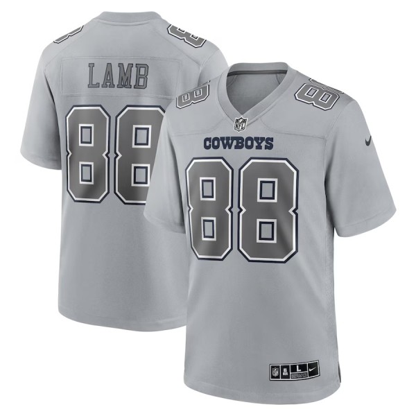 Men's Dallas Cowboys CeeDee Lamb Gray Atmosphere Fashion Game Jersey