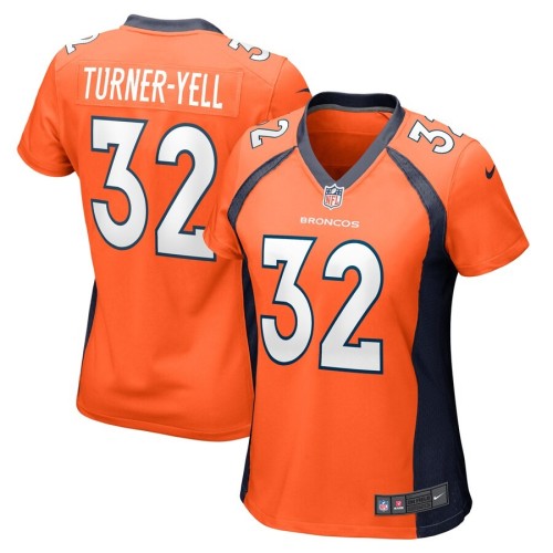 Women's Denver Broncos Delarrin Turner-Yell Orange Game Player Jersey