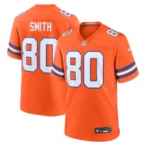 Men's Denver Broncos Rod Smith Orange Mile High Collection 1977 Throwback Retired Player Game Jersey