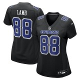 Women's Dallas Cowboys CeeDee Lamb Carbon Black Fashion Game Jersey