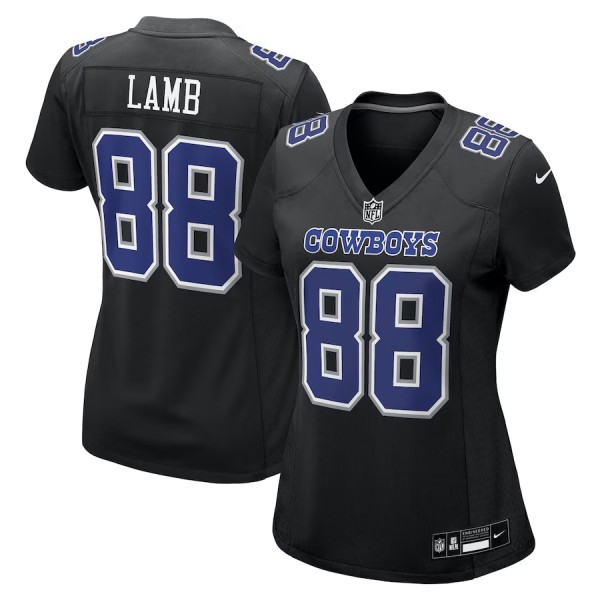 Women's Dallas Cowboys CeeDee Lamb Carbon Black Fashion Game Jersey
