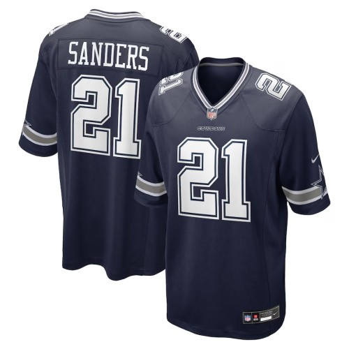 Men's Dallas Cowboys Deion Sanders Navy Team Retired Player Game Jersey