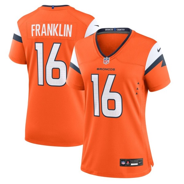 Women's Denver Broncos Troy Franklin Orange Team Game Jersey
