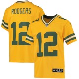 Youth Green Bay Packers Aaron Rodgers Gold Inverted Team Game Jersey