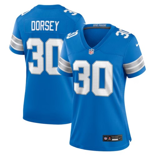 Women's Detroit Lions Khalil Dorsey Blue Team Game Jersey