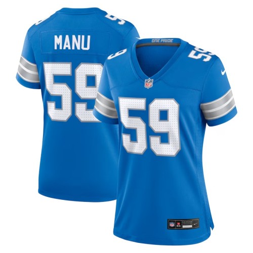 Women's Detroit Lions Giovanni Manu Blue Team Game Jersey