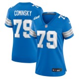 Women's Detroit Lions John Cominsky Blue Team Game Jersey