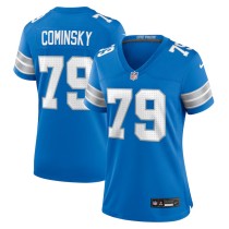 Women's Detroit Lions John Cominsky Blue Team Game Jersey