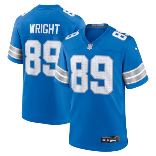Men's Detroit Lions Brock Wright Blue Team Game Jersey
