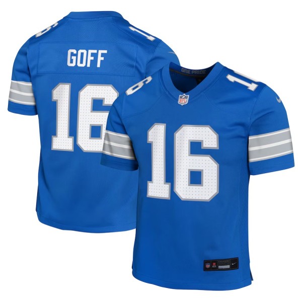 Youth Detroit Lions Jared Goff Blue Team Player Game Jersey