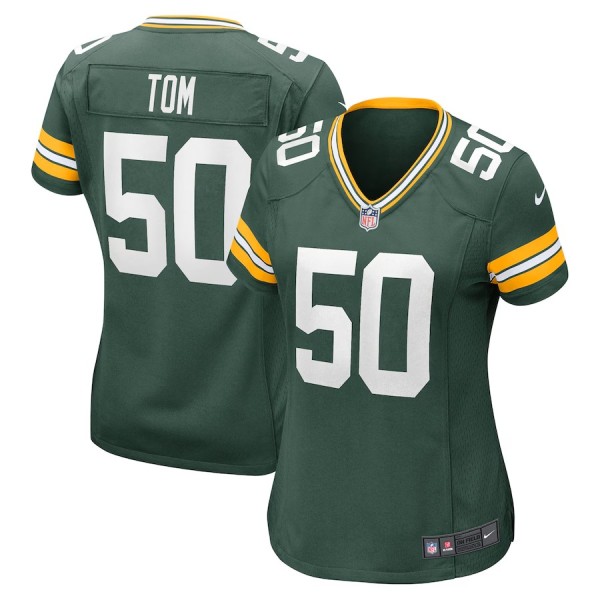 Women's Green Bay Packers Zach Tom Green Player Game Jersey