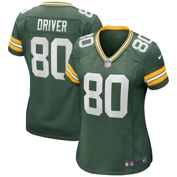 Women's Green Bay Packers Donald Driver Green Game Retired Player Jersey