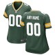 Women's Green Green Bay Packers Custom Game Jersey
