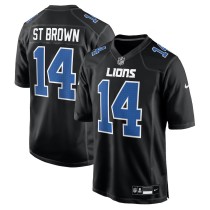 Men's Detroit Lions Amon-Ra St. Brown Carbon Black Carbon Fashion Jersey