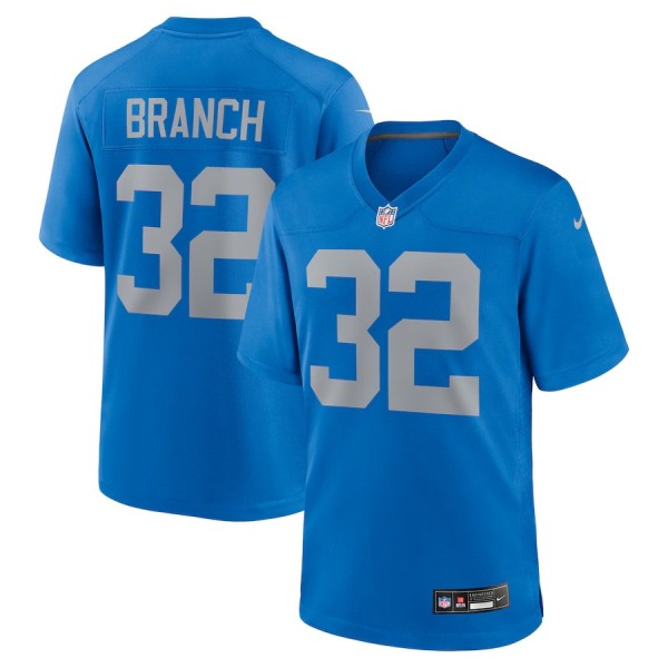 Men's Detroit Lions Brian Branch Blue Alternate Game Jersey
